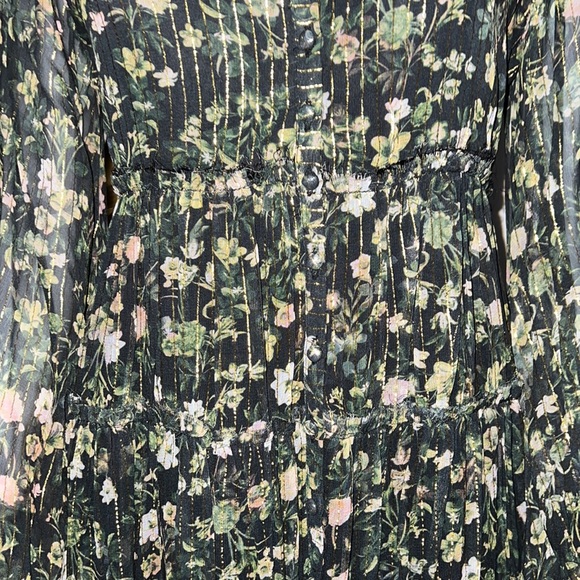 Rococo Sand - Black Floral Print High-Low Maxi Dress - Picture 6 of 7